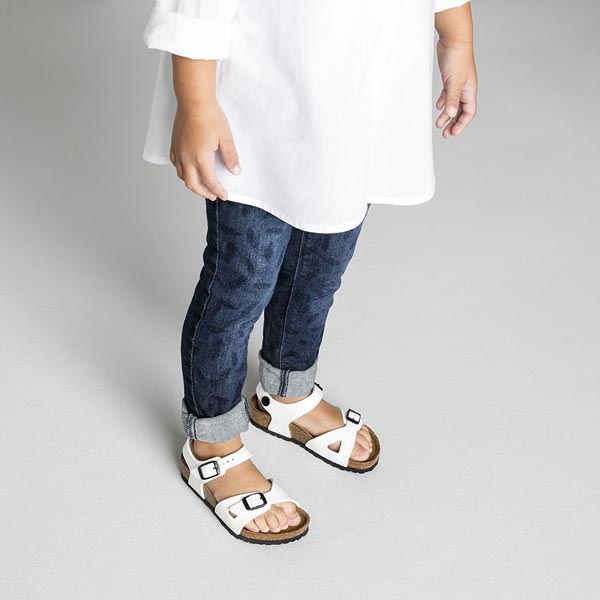 BIRKENSTOCK Rio Kids White Birko-Flor Patent Outlet Store