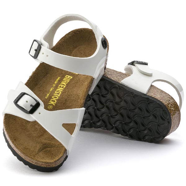 BIRKENSTOCK Rio Kids White Birko-Flor Patent Outlet Store