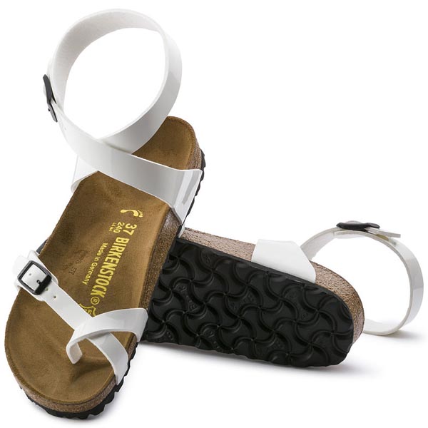 BIRKENSTOCK Yara White Birko-Flor Patent Outlet Store