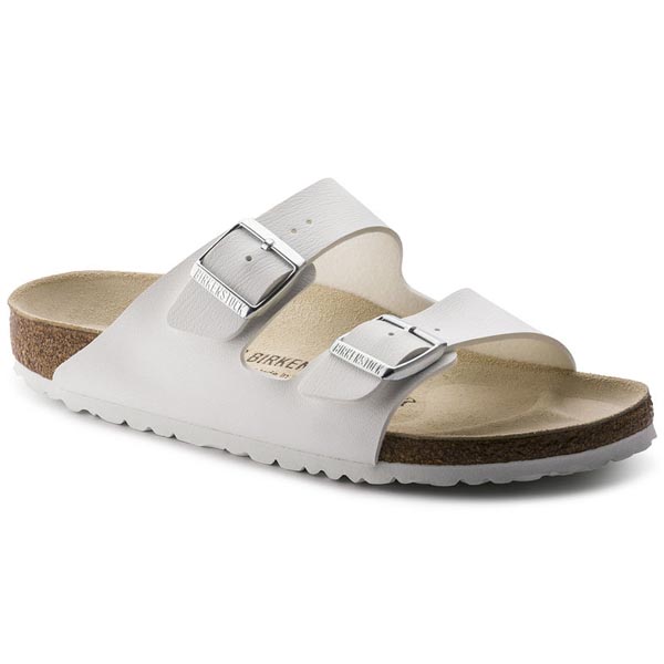 BIRKENSTOCK Arizona White - silver buckle Birko-Flor Outlet Store