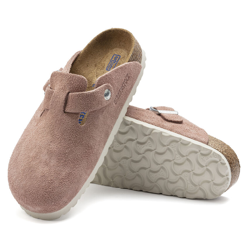 Birkenstock Boston Soft Footbed Suede Leather Pink Clay