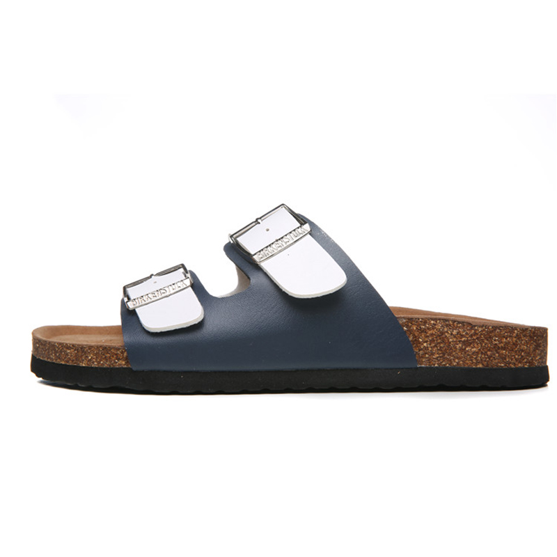 2018 Birkenstock 138 Leather Sandal White and blue